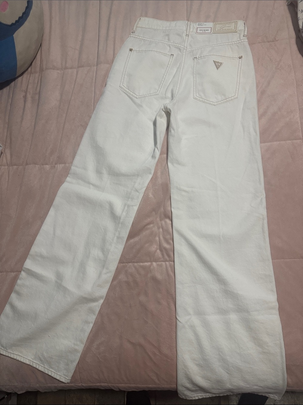 GUESS White Wide-Leg Flare Jeans